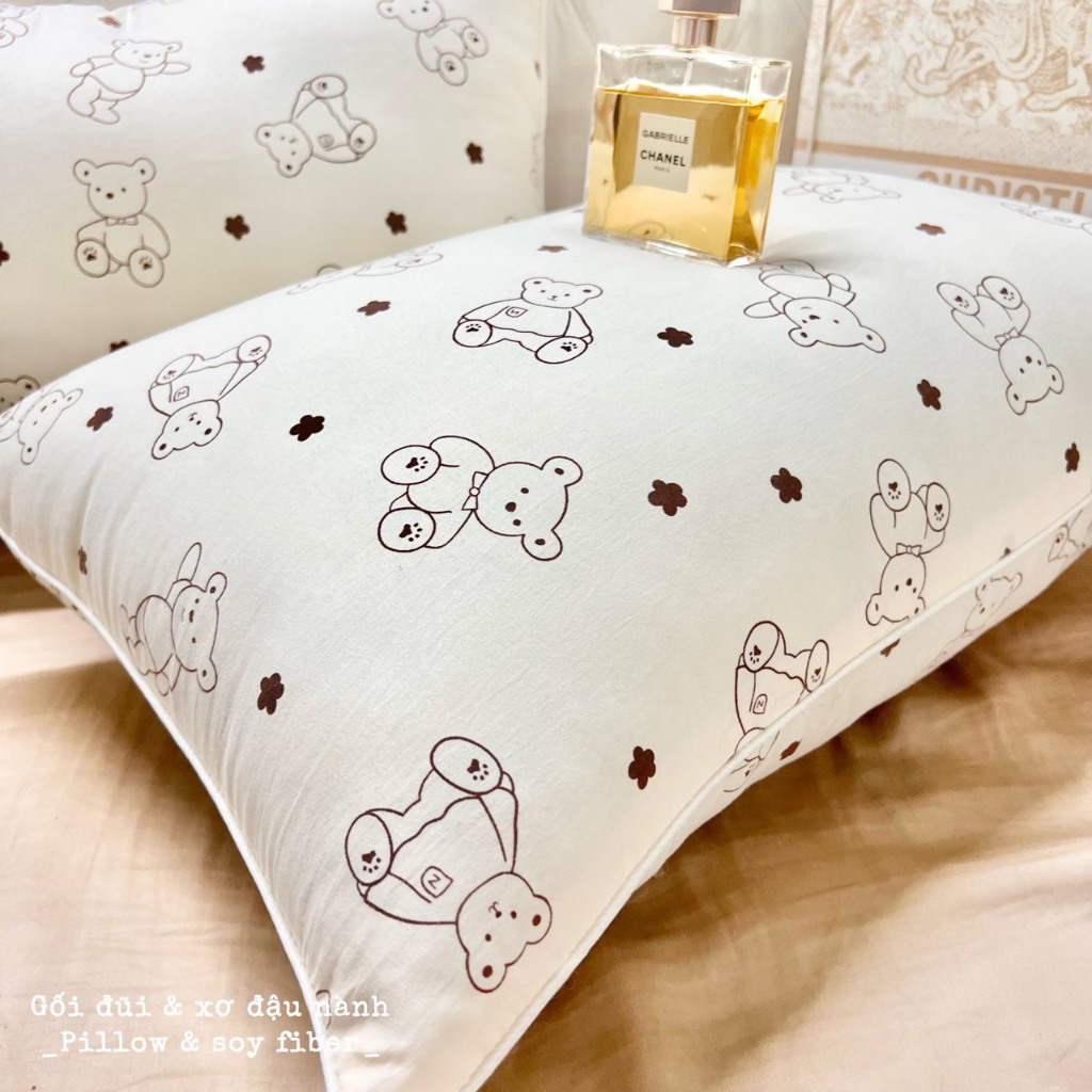 Gối nằm ngủ cotton đũi sơ đậu nành có khoá kéo kích thước 45*65. chất cotton đũi thoáng mát mềm mịn mát hàng nhập khẩu