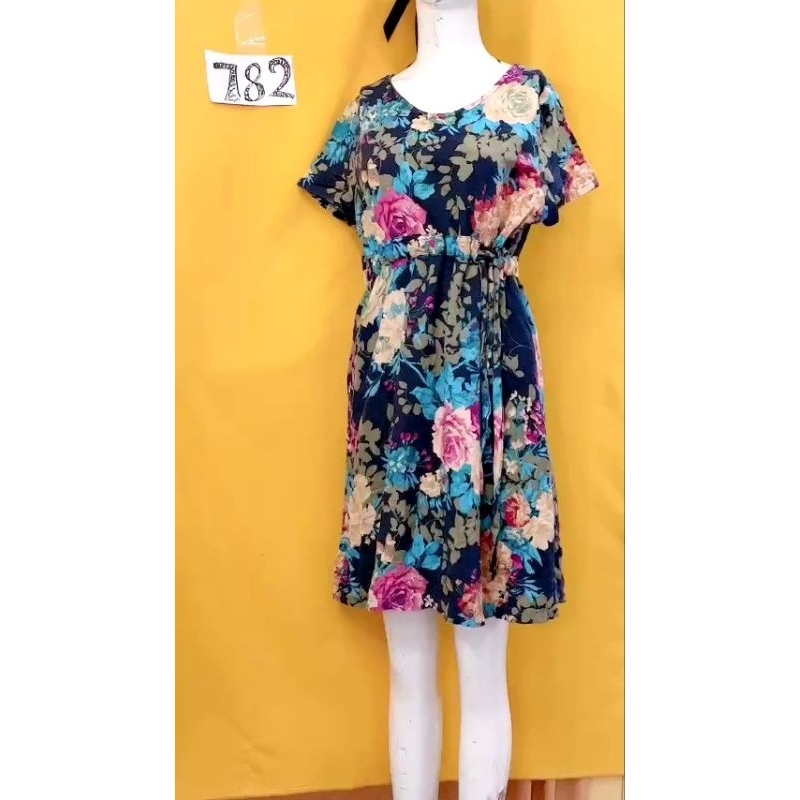Đầm xô hoa phối dây rút size M/L. S782