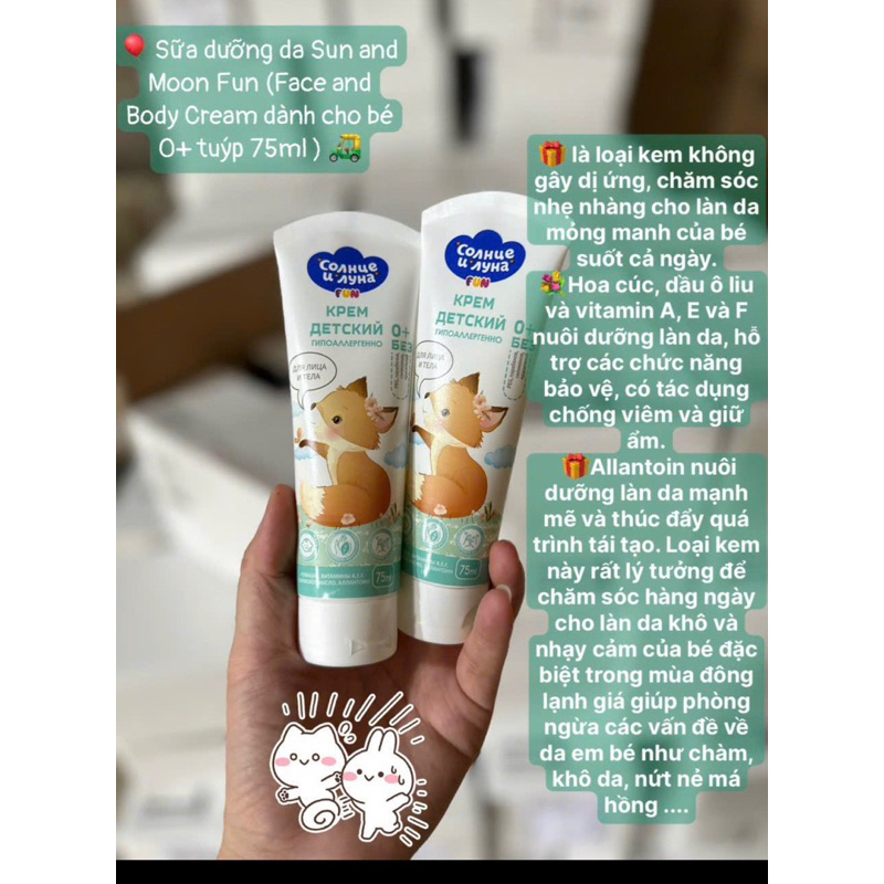 Kem dưỡng ẩm dành cho bé từ 0+