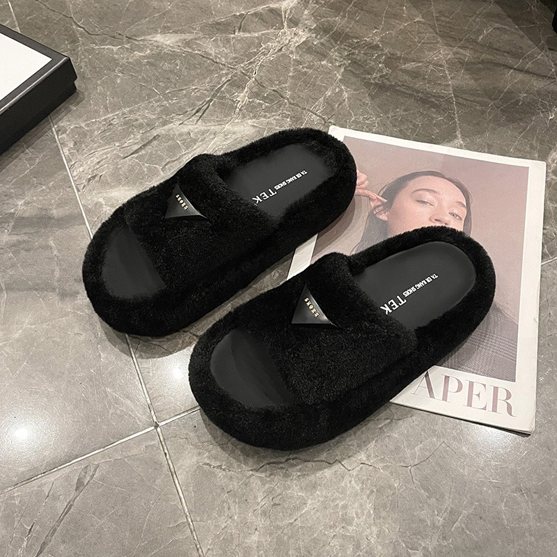 Dép Lông quai ngang pada êm chân hàng đẹp lông mịn hàng QC fullbox A-1