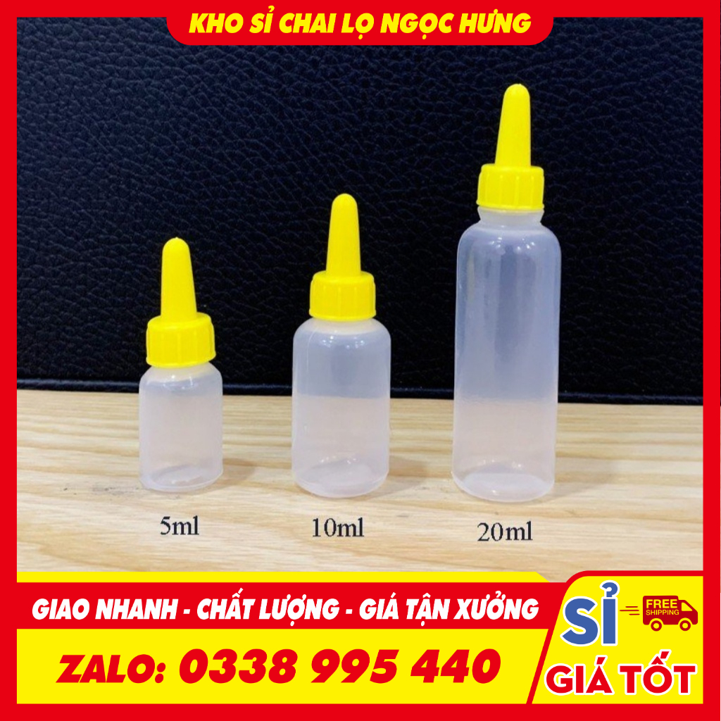 100 Lọ Nhựa Nhỏ Mắt 5ml/10ml/20ml - Chai Chiết Mực, Hương Liệu - Chai Nhỏ Giọt - Chai Lọ Chiết Mỹ Phẩm - Dụng Cụ Spa