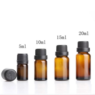 Lọ Đựng Tinh Dầu Thủy Tinh Nhỏ Giọt Nắp Đen Sọc 15ML/20ML - Lọ Chiết Tinh Dầu Thân Trong/Thân Nâu