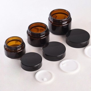Hũ chiết kem thủy tinh nâu nắp đen 5gr/10gr - hũ kem face - hũ chiết mỹ phẩm