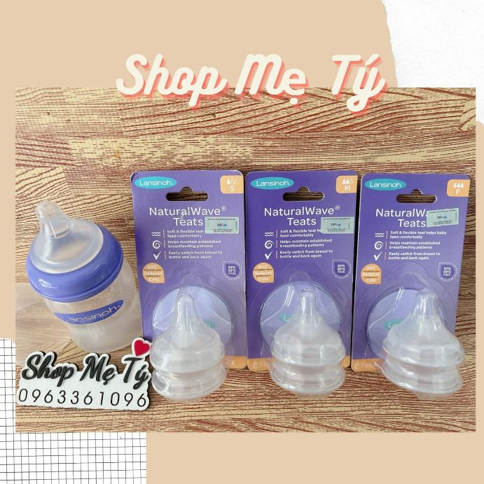 Núm Ty Cổ Rộng Lansinoh Cho Bé Size S/ M/ F - Núm ti Lansinoh chính hãng