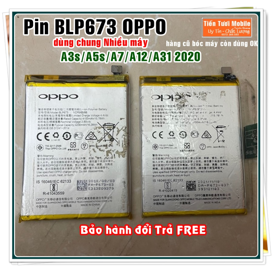 Pin A3S/A5S/A7/A31 2020(BLP673) OPPO zin bóc máy