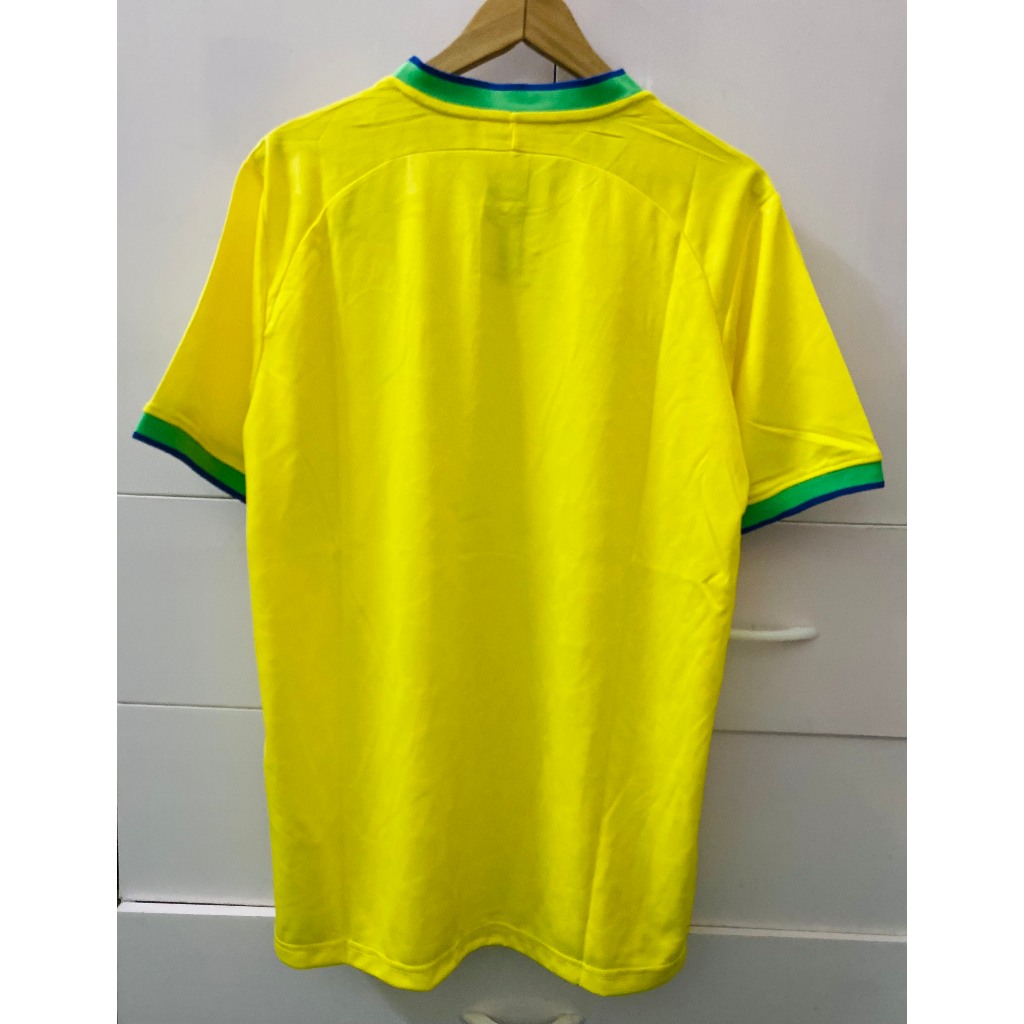 Set bộ thể thao bóng đá nam nữ đt Brazil sân nhà 2022 áo vàng quần xanh vải thái mịn