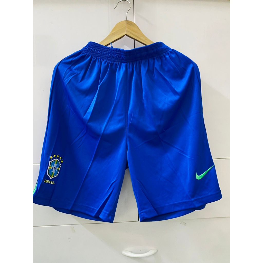 Set bộ thể thao bóng đá nam nữ đt Brazil sân nhà 2022 áo vàng quần xanh vải thái mịn