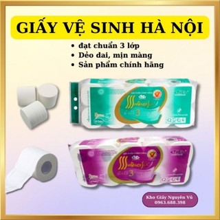Giấy vệ sinh hà nội 3 lớp dai mịn 1 bịch 10 cuộn dai mịn màng