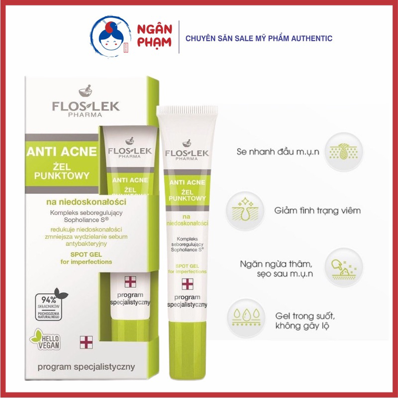 Gel Chấm Mụn Floslek Anti Acne Spot 20ml