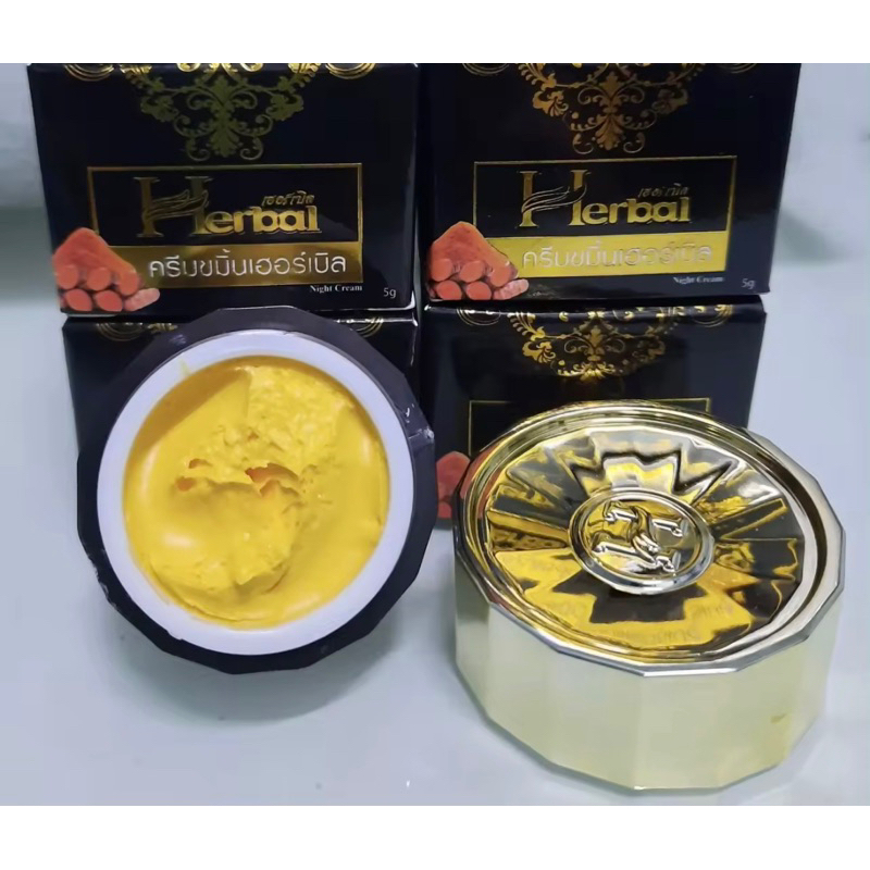 Kem nghệ đen Herbal Thái Lan, giảm mụn trắng da 5gr -Kem Herbal curcumin cream Thái Lan