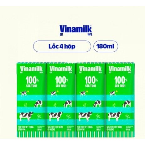 Vỉ Sữa Tươi Tiệt Trùng 100% Có Đường