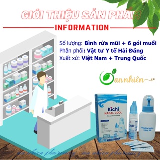 Bình rửa và muối rửa mũi xoang Kichi Nasal Cool