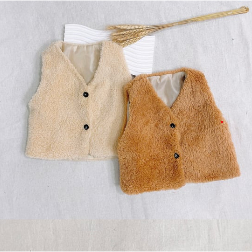 Áo khoác gile lông cừu cho bé trai bé và bé gái cực xinh  - BE KOREA