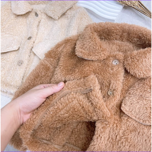 Áo khoác lông cừu  mặt siêu mềm, nhẹ ấm áp mặc thu đông cho bé trai/bé gái từ 7 đến 18kg