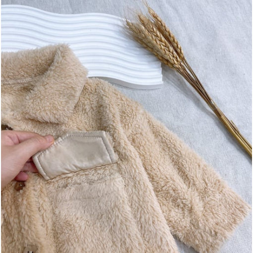 Áo khoác lông cừu  mặt siêu mềm, nhẹ ấm áp mặc thu đông cho bé trai/bé gái từ 7 đến 18kg
