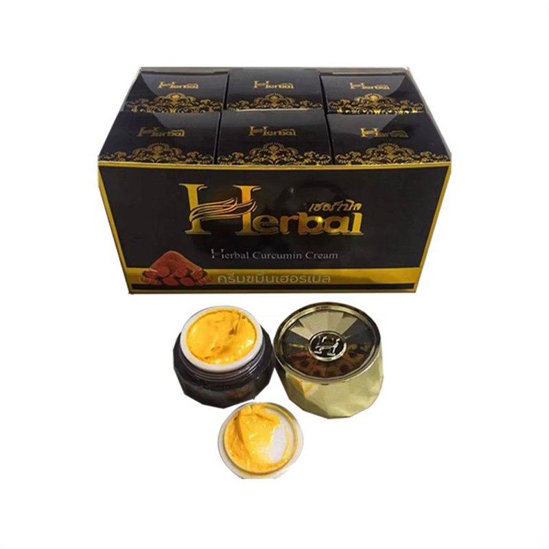 Kem nghệ đen Herbal Thái Lan, giảm mụn trắng da 5gr -Kem Herbal curcumin cream Thái Lan