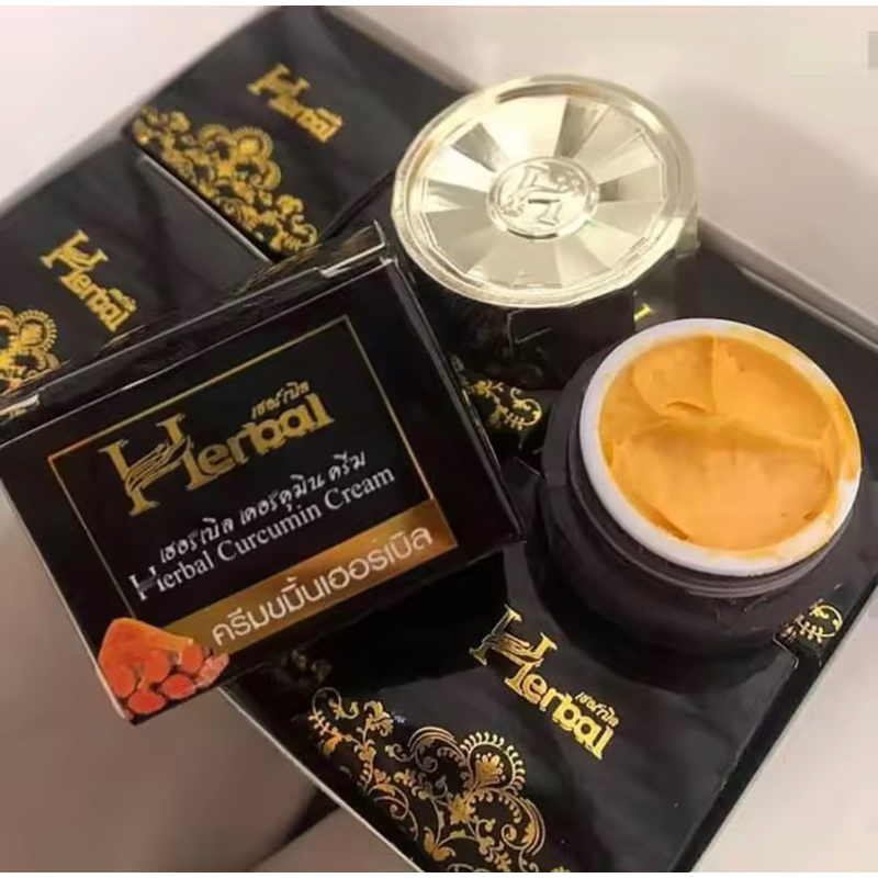 Kem nghệ đen Herbal Thái Lan, giảm mụn trắng da 5gr -Kem Herbal curcumin cream Thái Lan