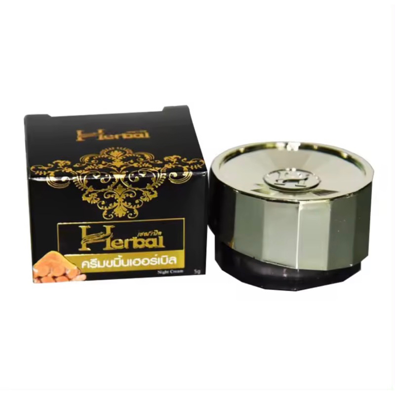 Kem nghệ đen Herbal Thái Lan, giảm mụn trắng da 5gr -Kem Herbal curcumin cream Thái Lan