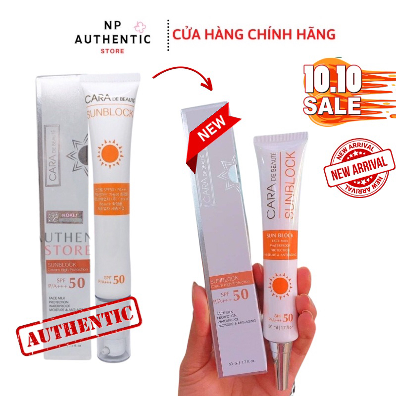 Kem Chống Nắng Trắng Da Căng Bóng Cao Cấp Cara Debeauty SPF 50+ 50ML