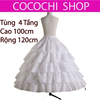 Tùng váy 4 tầng 5 lớp vải thép năm lớp vải phi dài đường kính 120cm dùng cho váy cưới