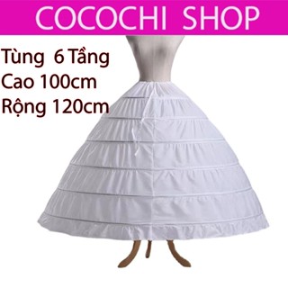Tùng Váy 6 tầng rộng 120cm cao 100cm chuyên dùng cho váy cưới vừa, khung chắc chắn