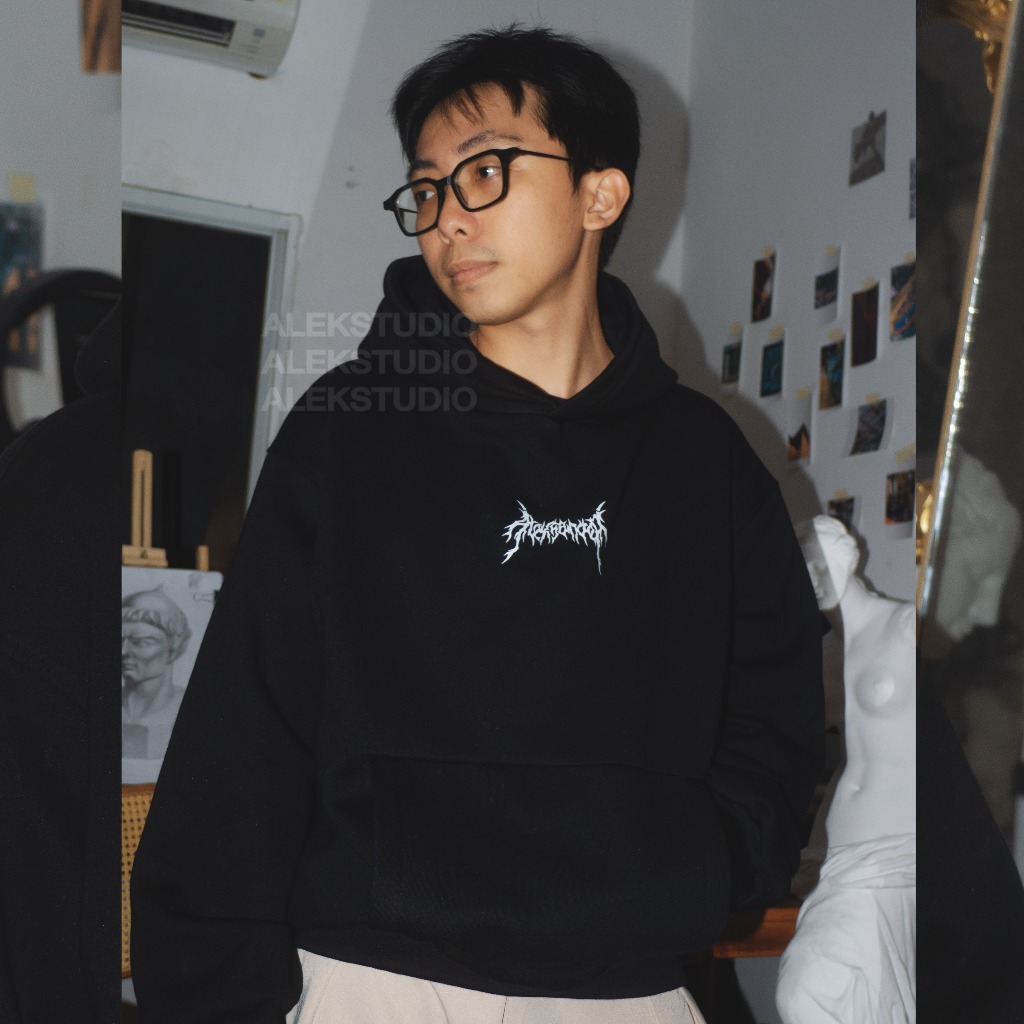 ÁO HODDIE BASIC UNISEX "ORIGINAL LOGO" FORM BOXY | ALEKSTUDIO
