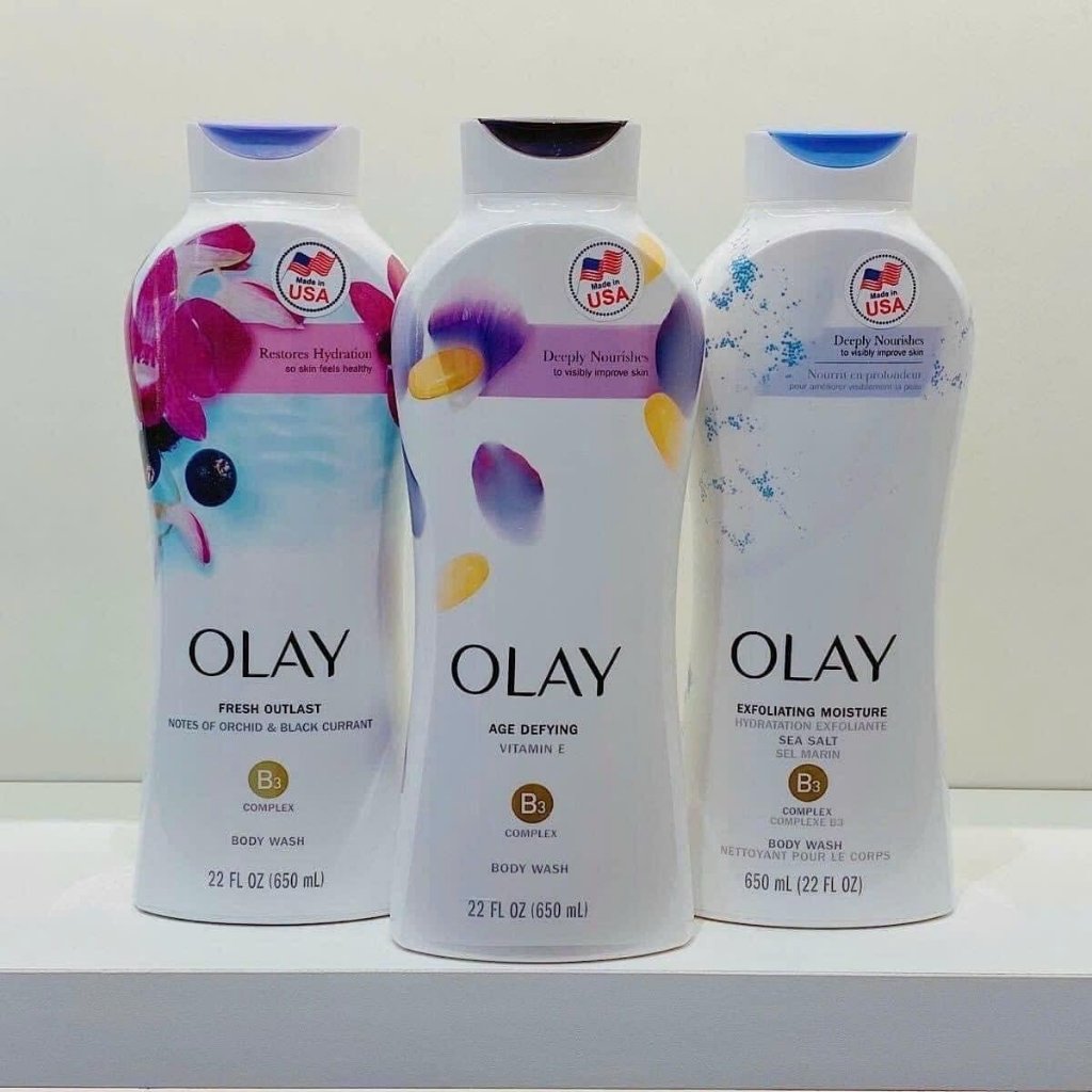 Sữa Tắm OLAY B3+ Siêu Dưỡng Trắng Da, Cấp Ẩm Và Đàn Hồi Cho Da - Chai 500ml