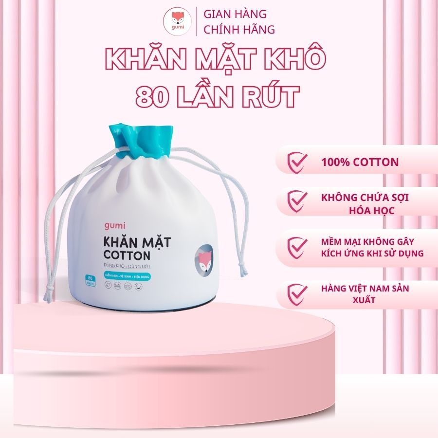 KHĂN MẶT KHÔ DÙNG 1 LẦN GUMI 80 LẦN RÚT, AN TOÀN MỌI DA NHẠY CẢM | BigBuy360 - bigbuy360.vn