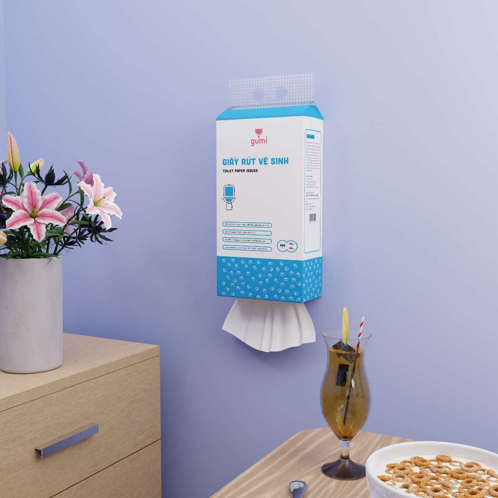 THÙNG 4 TÚI GIẤY VỆ SINH TREO TƯỜNG 360 TỜ GIẤY 3 LỚP HÀNG VIỆT NAM SẢN XUẤT