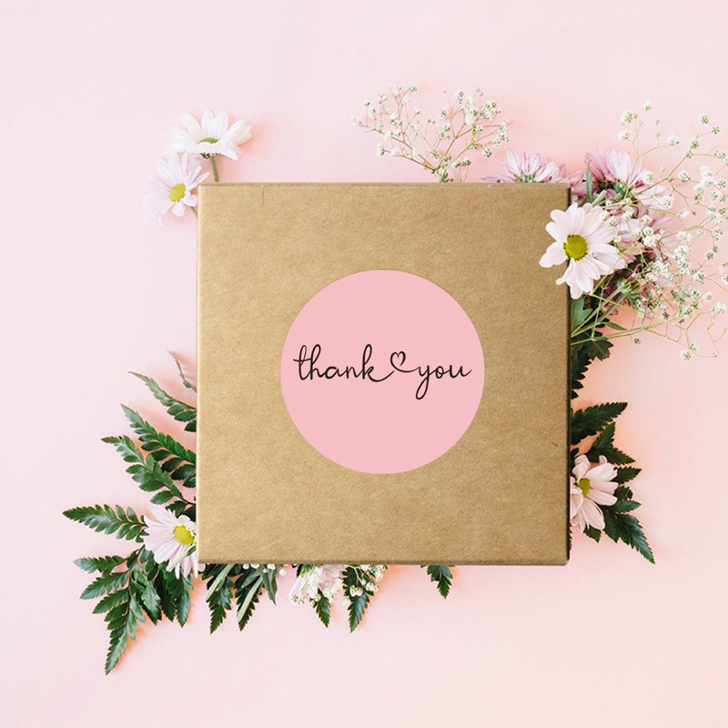 Cuộn 500 tem dán decal sticker Thank you, Noel Giáng Sinh siêu rẻ sz trung bình 3.8cm
