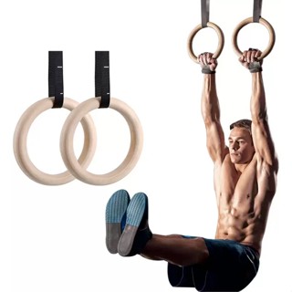 Vòng Rings Gymnastic Bằng Gỗ Bạch Dương 28mm 32mm Tập Dip Với Xà Đơn Street Workout Calisthenics (1 Đôi)