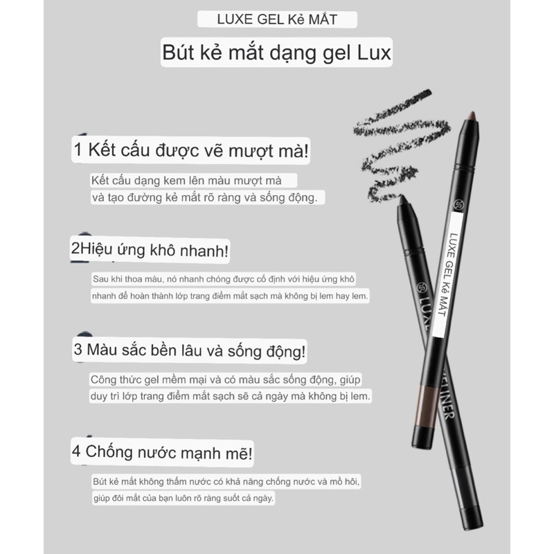 Bút kẻ mắt Rire dạng gel lâu trôi không thấm nước trang điểm mắt