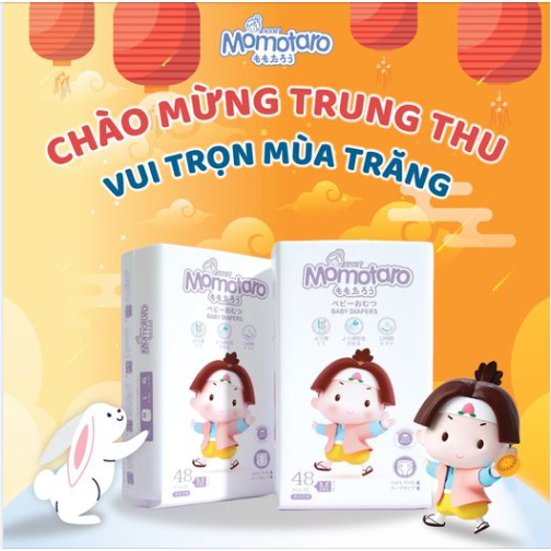 Tã bỉm dán quần MOMOTARO gói nhỏ S56 M48 M46 L42 XL39 XXL36 XXXL35