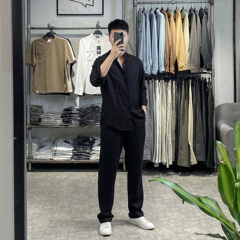 Quần Đũi Dài Nam Chất Linen Cao Cấp Dày Dặn Mặc Hè Chất Đũi Mát Dáng Đứng Ống Suông Cạp Chun Dây Rút Co Giãn Nhẹ