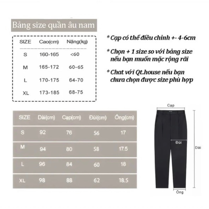 Quần Âu Nam sidetab Vinmen cạp trung dáng slimfit chất vải co giãn