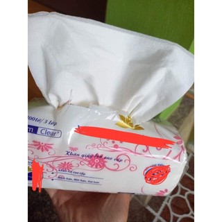 Combo 5 bịch Giấy ăn lụa, giấy rút 3 lớp gói 300 tờ