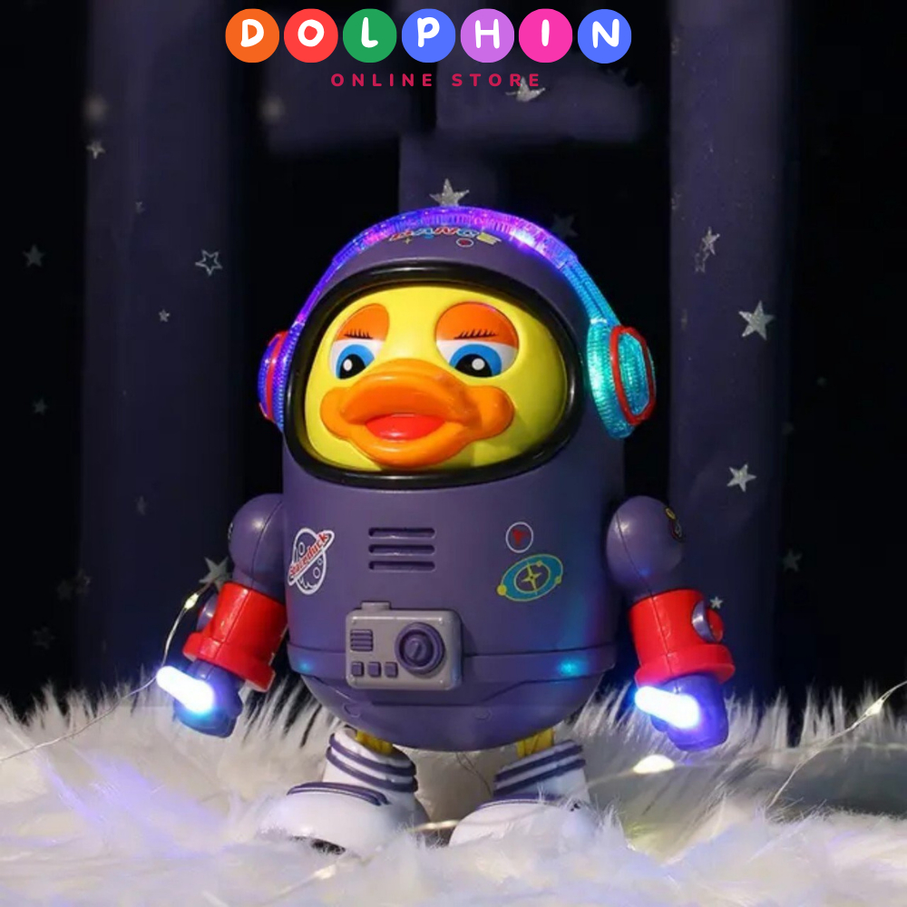 Đồ chơi vịt robot phi hành gia nhảy múa có đèn nhạc vui nhộn cho bé kích thích khả năng tự khám phá