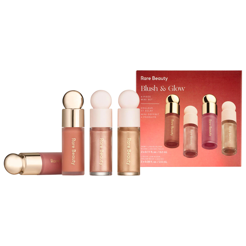 🔥 HOT - Fullset 🔥 Bộ má hồng và bắt sáng dạng kem Rare Beauty by Selena Gomez Mini Blush & Glow 4-Piece Set