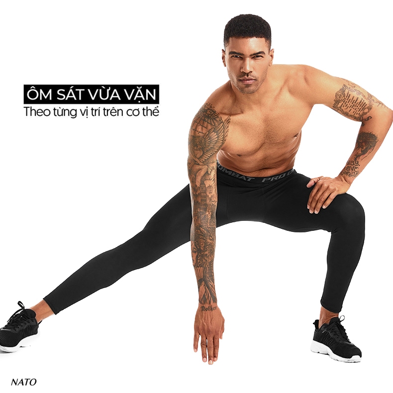 Quần Lót Nam COMBAT Chạy Bộ Vải Cotton Tự Nhiên 100% Cao Cấp Quần Legging Đùi Dài Giữ Nhiệt Boxer Gym Đạp Xe NATO