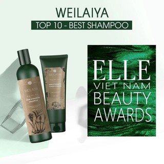Bộ dầu gội đầu, dầu xả gừng hà thủ ô giúp mọc tóc Weilaiya