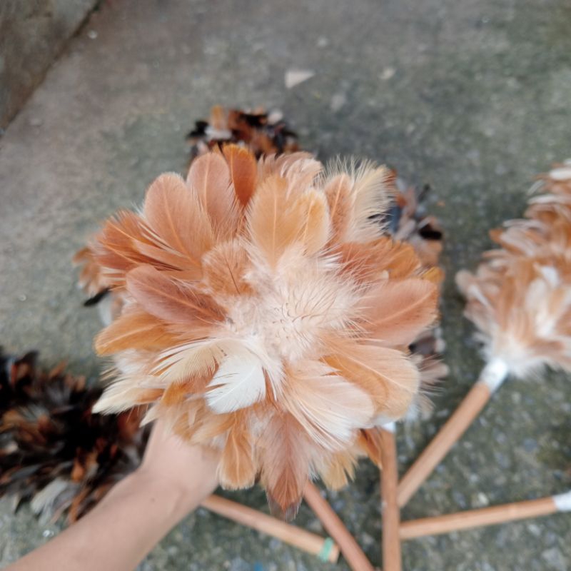 Chổi quét bụi, Phủi bụi, phất bụi lông gà nhỏ size dài 38cm