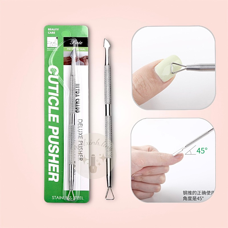 Cây Đẩy Da Sủi Móng Cắt Khoé Cạo Gel Nail Inox Loại Tốt
