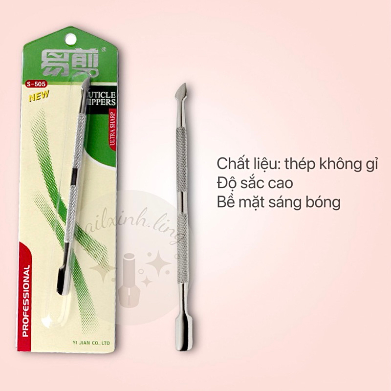 Cây Đẩy Da Sủi Móng Cắt Khoé Cạo Gel Nail Inox Loại Tốt