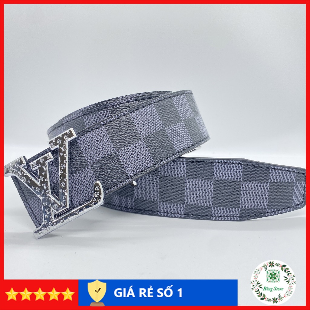 Thắt lưng nam LV, dây lưng nam Caro đủ màu, đầu khóa chữ nhỏ TLLV001