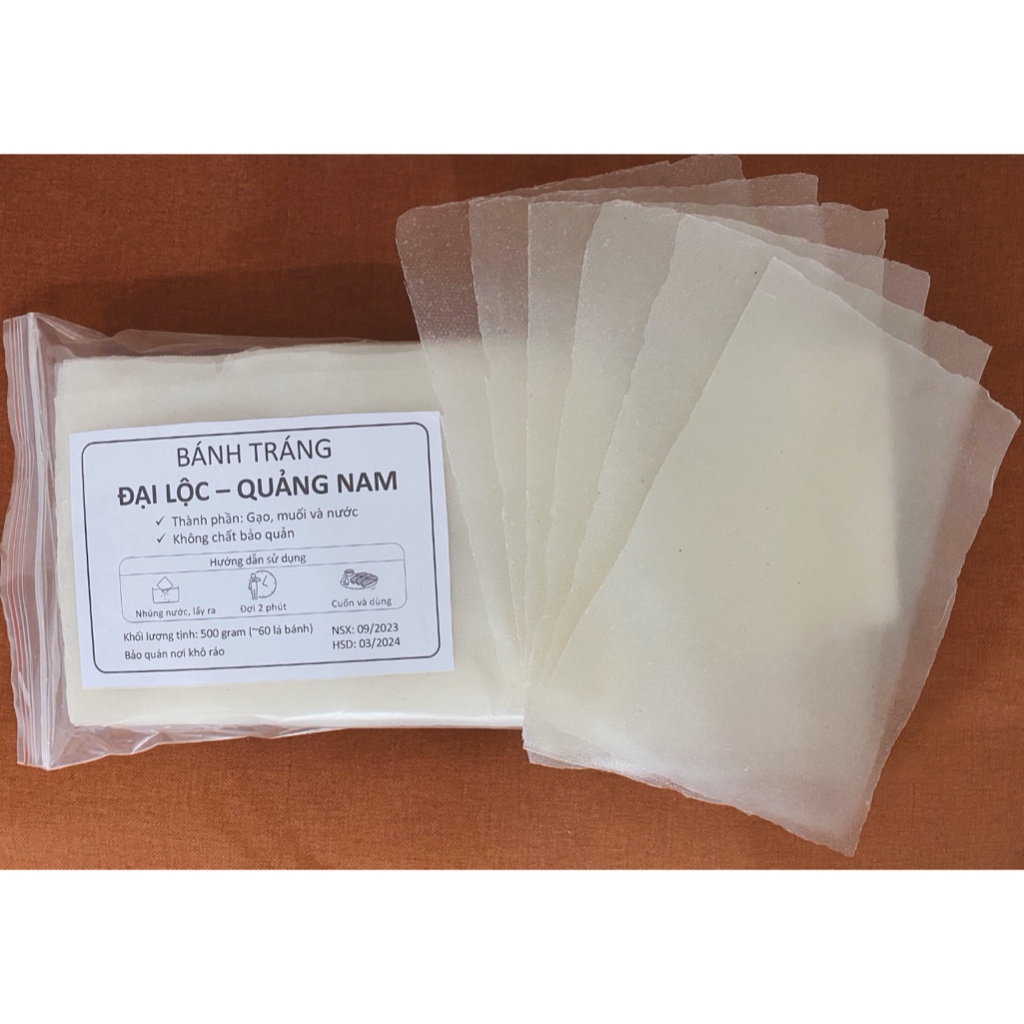 500g Bánh tráng Đại Lộc  - Túi Zip