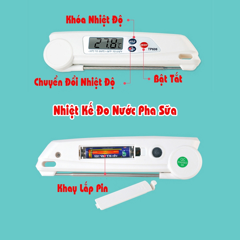 nhiệt kế đo nước pha sữa, SITACHI đa năng đo nước,đo thực phẩm an toàn cho bé