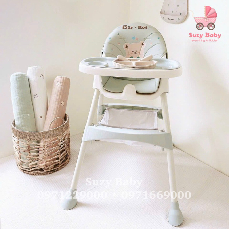 GHẾ ĂN DẶM ĐA NĂNG BARROT - MẪU MỚI 2023 NÂNG HẠ ĐỘ CAO, NGẢ LƯNG, CÓ BÁNH XE DI CHUYỂN