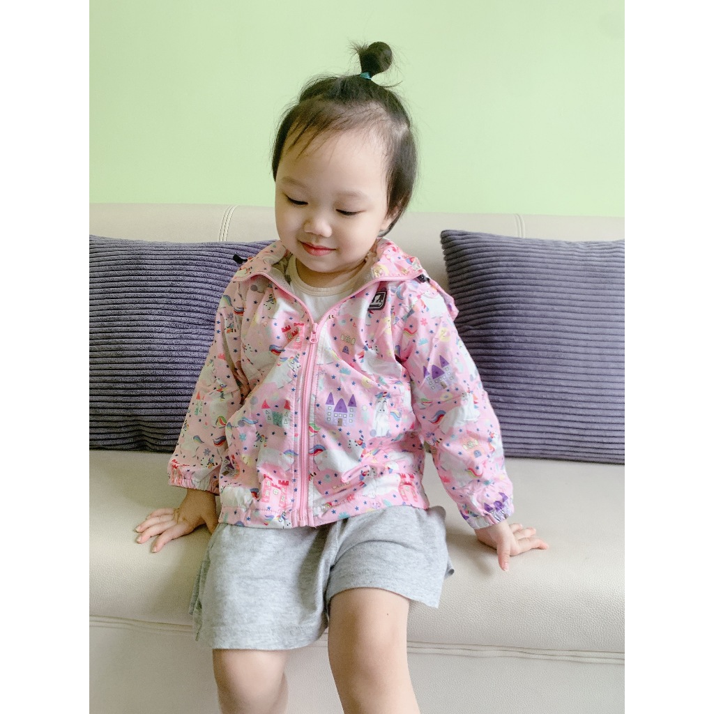 Áo khoác gió 💥 HÀNG LOẠI 1 💥 Áo khoác Lullaby 2 lớp kéo khoá có mũ, chất liệu vải Polyester siêu nhẹ