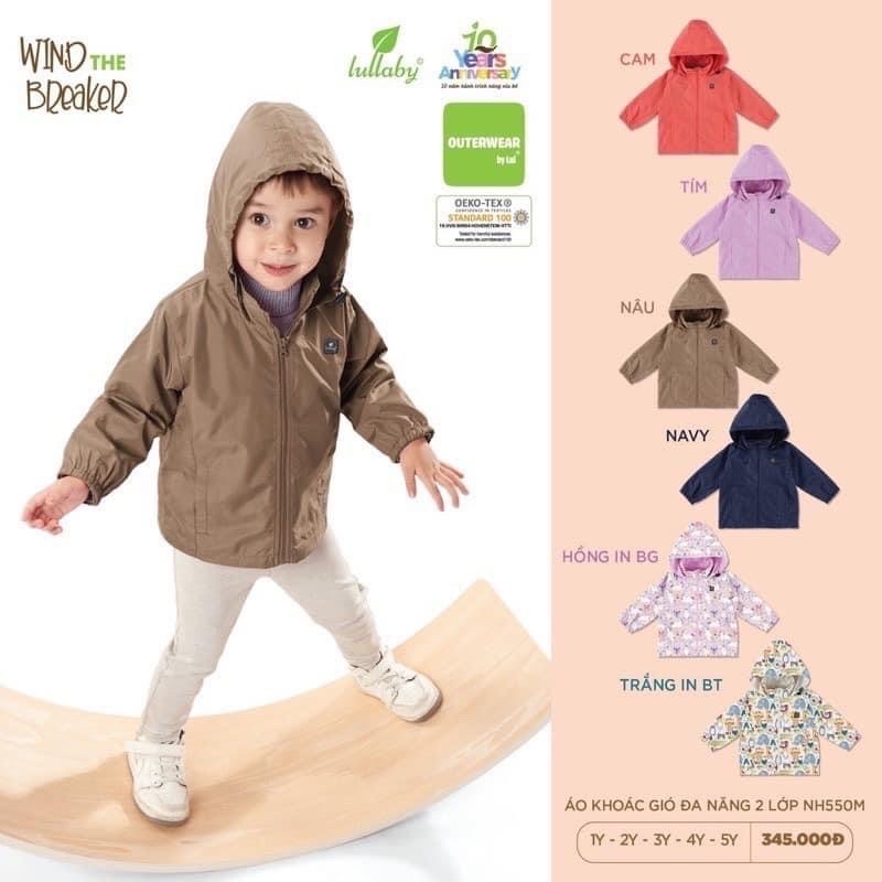 Áo khoác gió 💥 HÀNG LOẠI 1 💥 Áo khoác Lullaby 2 lớp kéo khoá có mũ, chất liệu vải Polyester siêu nhẹ
