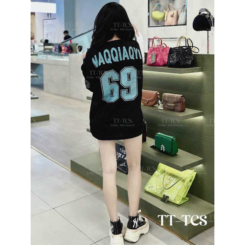 Áo thun giấy in chữ số 2 mặt dài tay 69